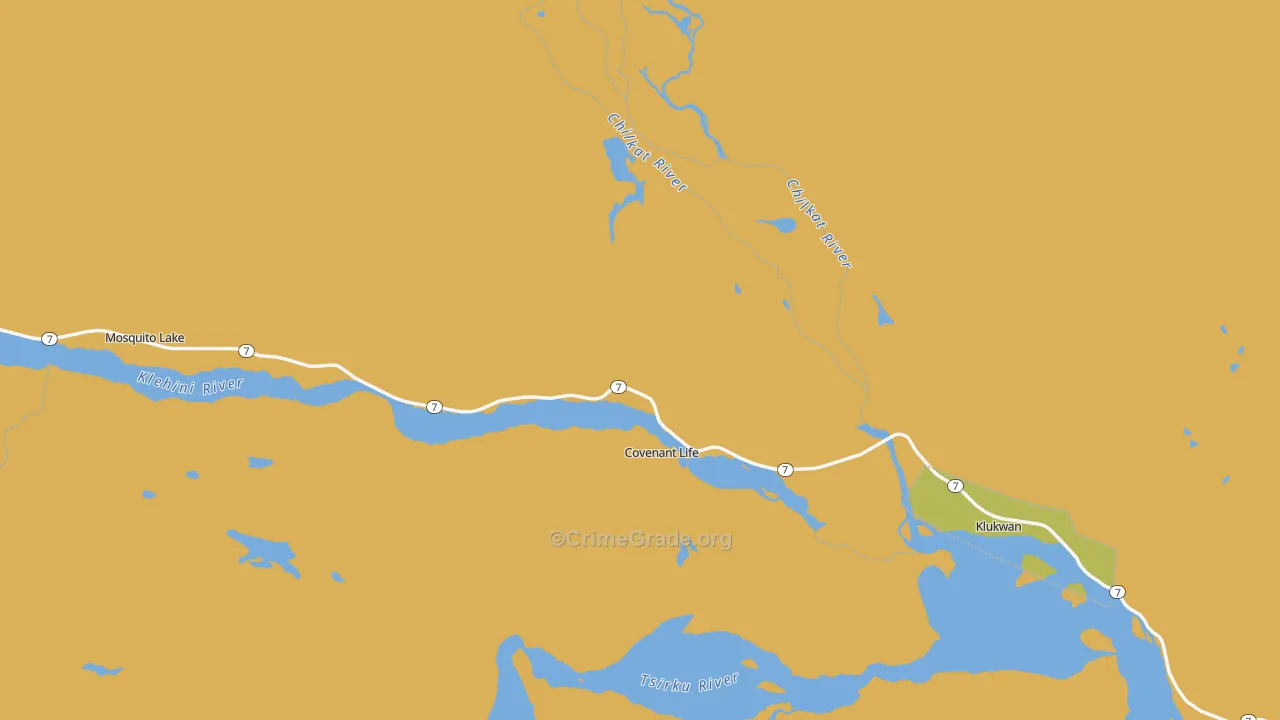 Klukwan, AK Map of Drug-Related Crime Rates