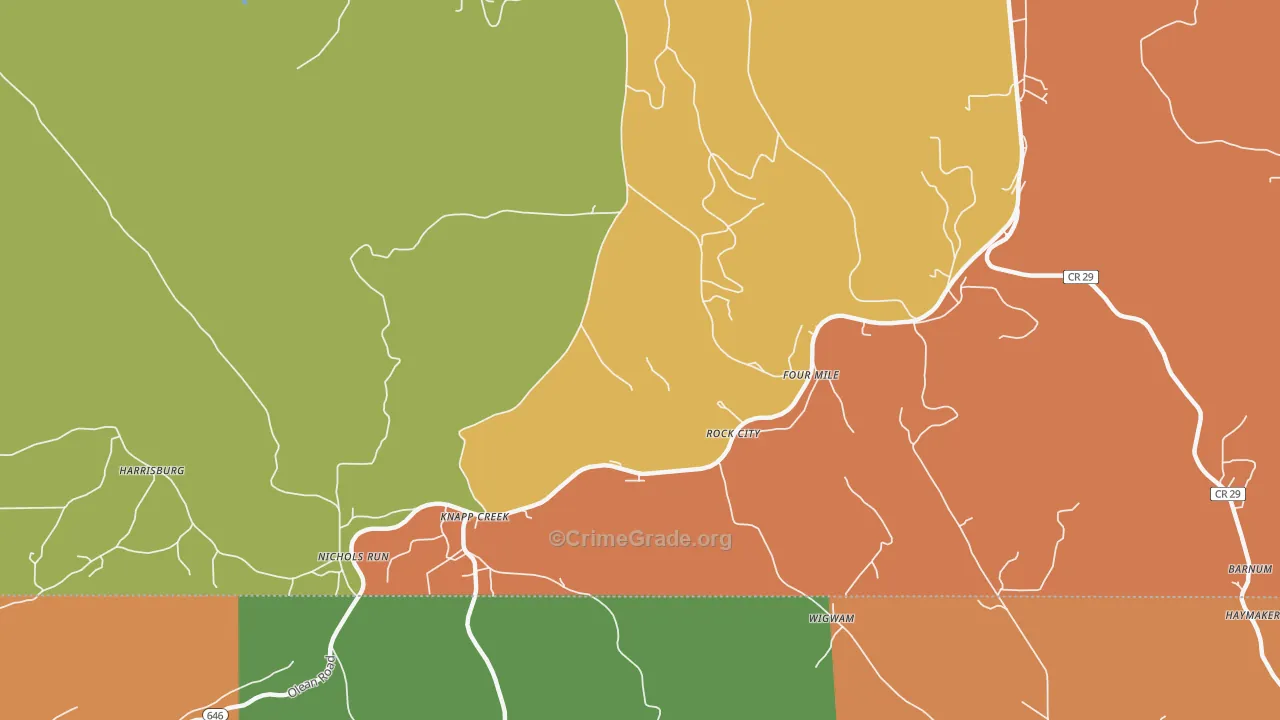 Knapp Creek, NY Map of Drug-Related Crime Rates
