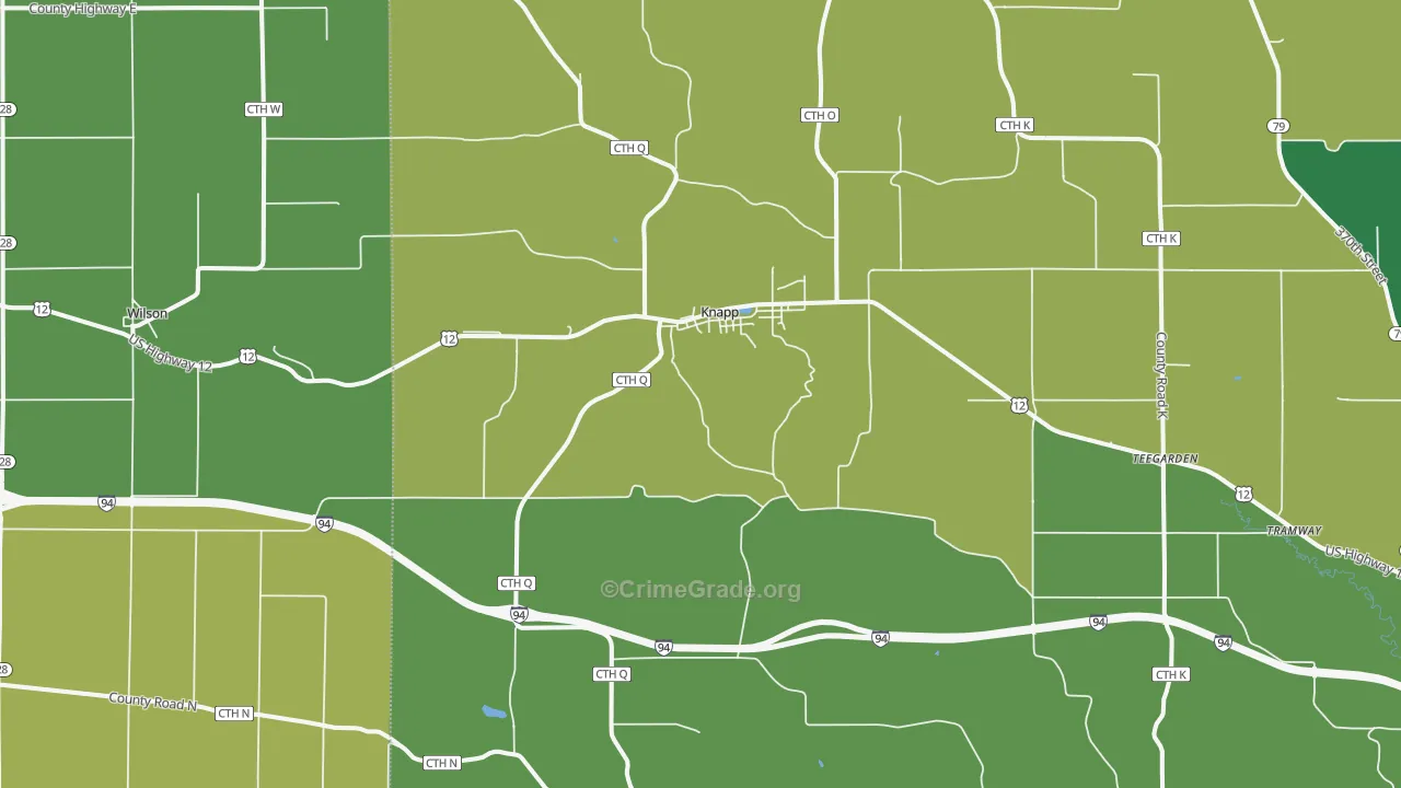 Knapp, WI Map of Drug-Related Crime Rates