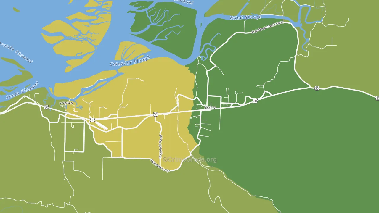 Knappa, OR Map of Drug-Related Crime Rates