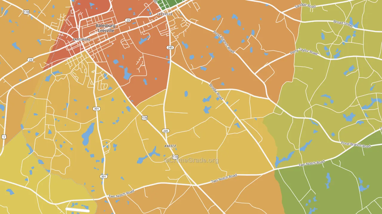 Kneece, SC Map of Drug-Related Crime Rates