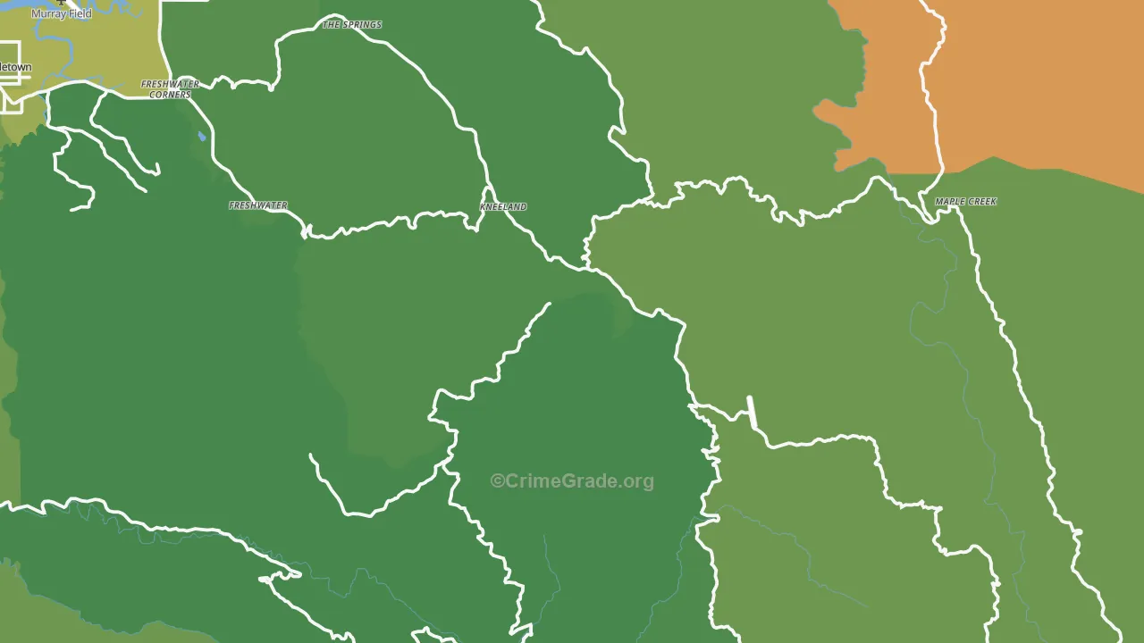 Kneeland, CA Map of Drug-Related Crime Rates
