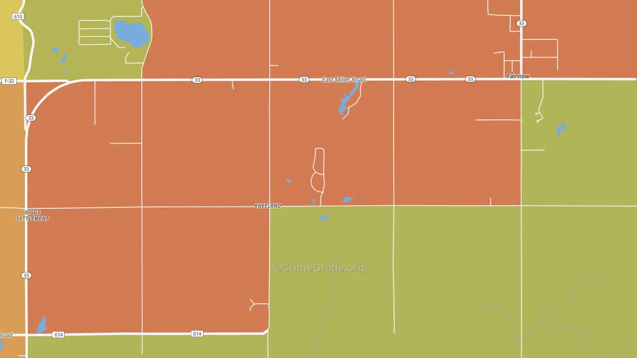 Kneeland, MI Map of Drug-Related Crime Rates