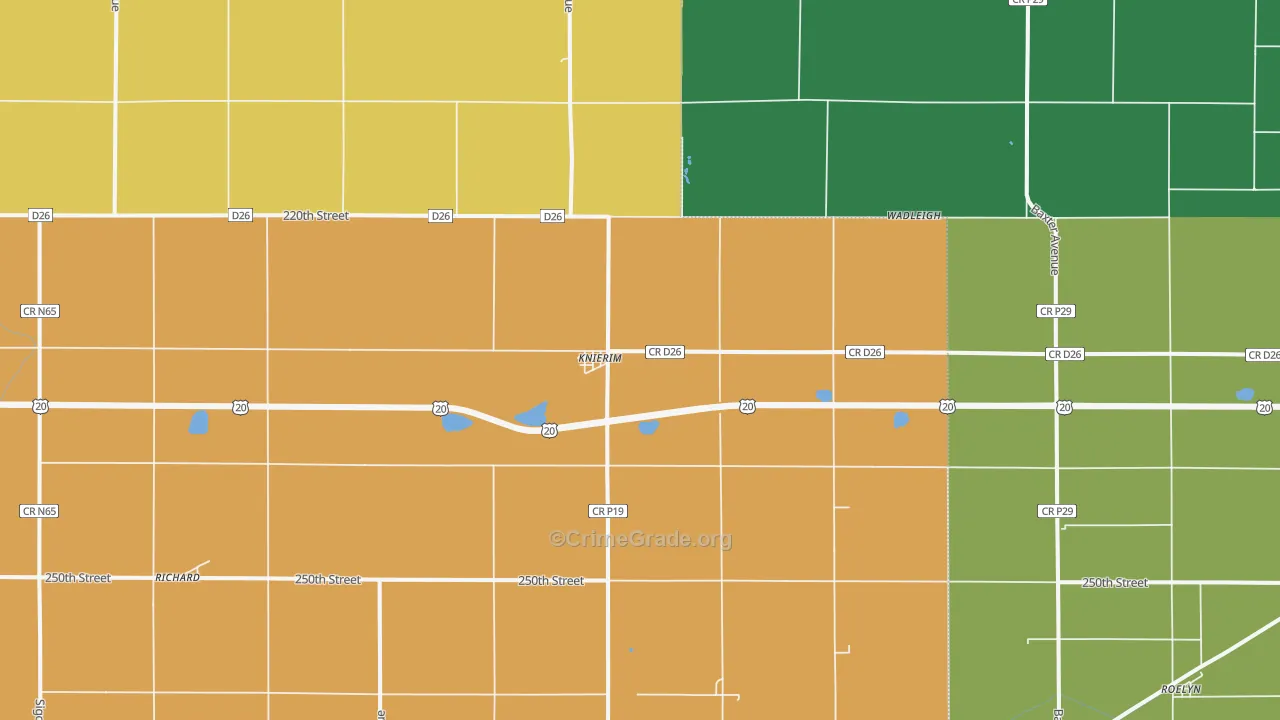 Knierim, IA Map of Drug-Related Crime Rates