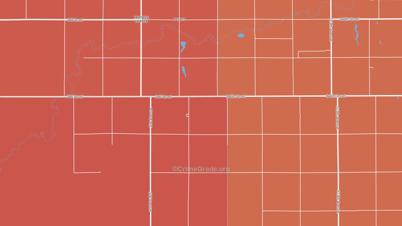 Knievels Corner, NE Map of Drug-Related Crime Rates