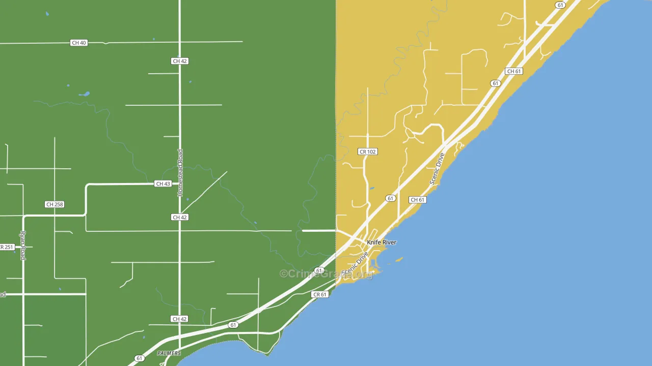 Knife River, MN Map of Drug-Related Crime Rates