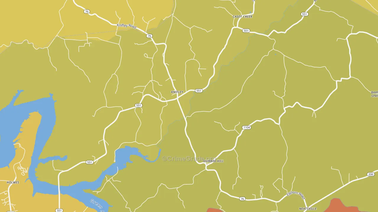 Knifley, KY Map of Drug-Related Crime Rates