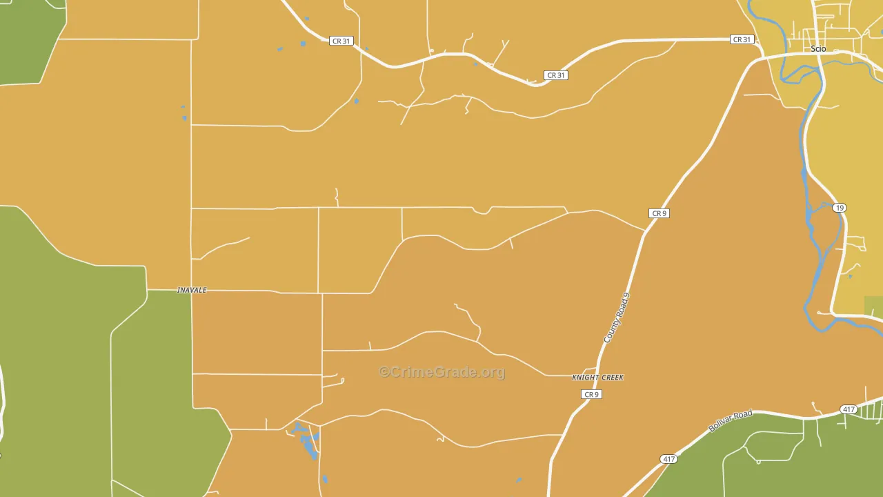 Knight Creek, NY Map of Drug-Related Crime Rates