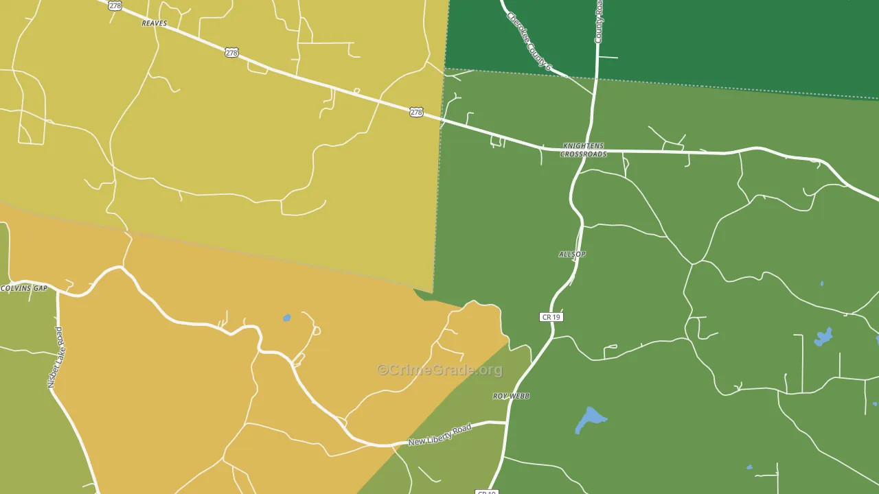 Knightens Crossroads, AL Map of Drug-Related Crime Rates