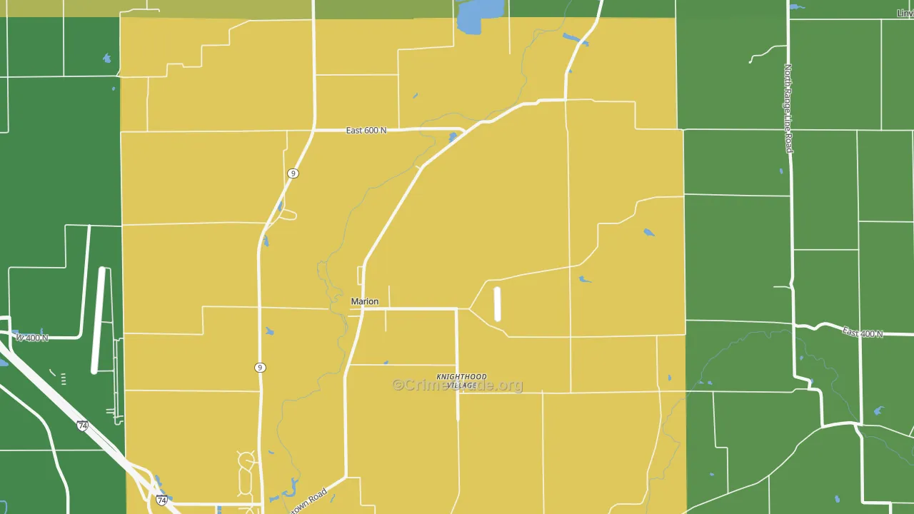 Knighthood Village, IN Map of Drug-Related Crime Rates