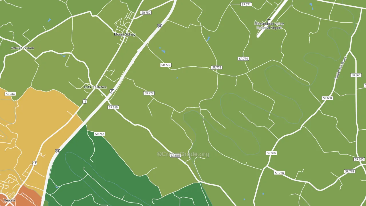 Knightly, VA Map of Drug-Related Crime Rates