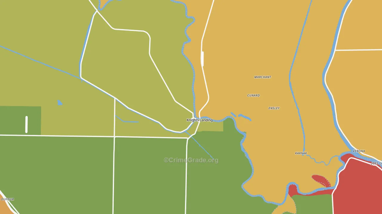 Knights Landing, CA Map of Drug-Related Crime Rates
