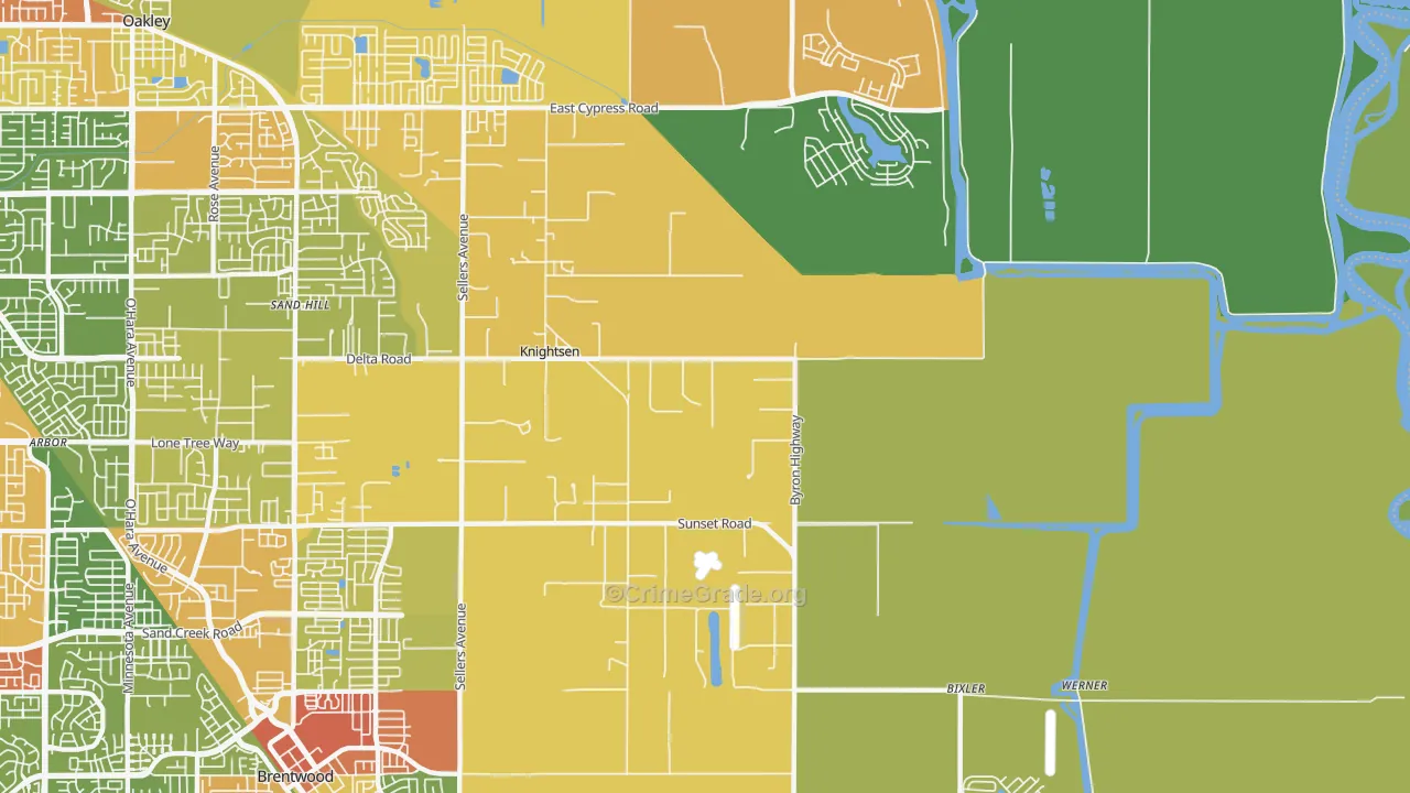 Knightsen, CA Map of Drug-Related Crime Rates