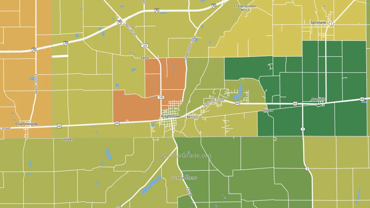 Knightstown, IN Map of Drug-Related Crime Rates