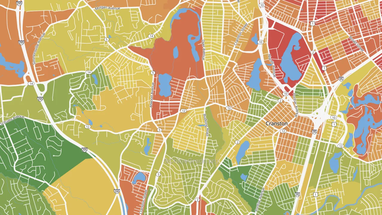Knightsville, Cranston, RI Map of Drug-Related Crime Rates