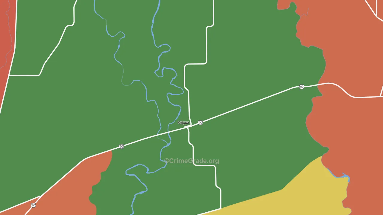 Knippa, TX Map of Drug-Related Crime Rates
