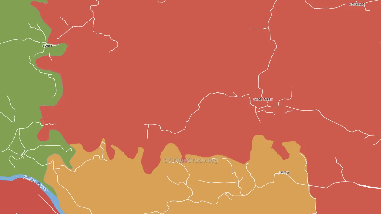 Knob Creek, AR Map of Drug-Related Crime Rates