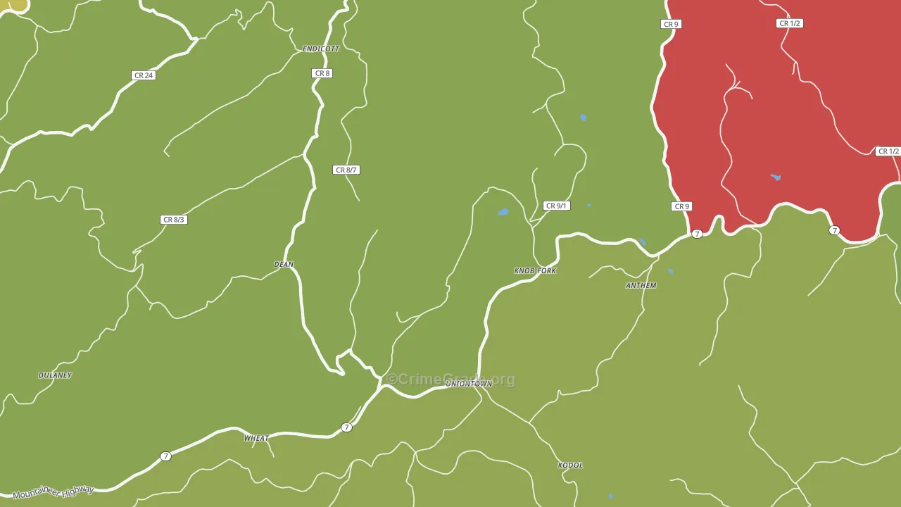 Knob Fork, WV Map of Drug-Related Crime Rates