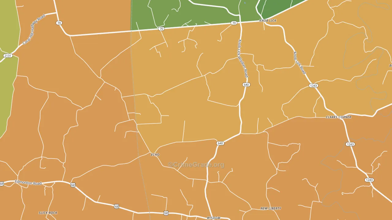 Knob Lick, KY Map of Drug-Related Crime Rates
