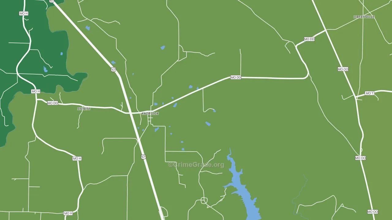 Knob Lick, MO Map of Drug-Related Crime Rates
