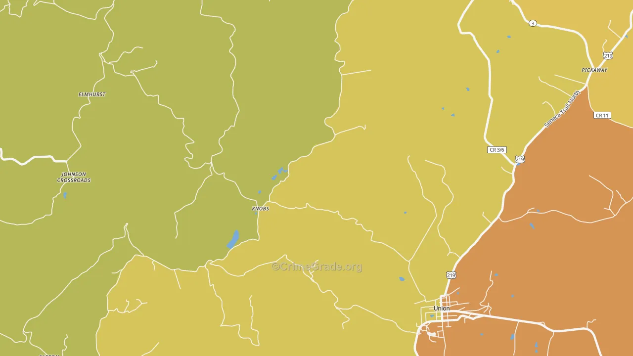 Knobs, WV Map of Drug-Related Crime Rates