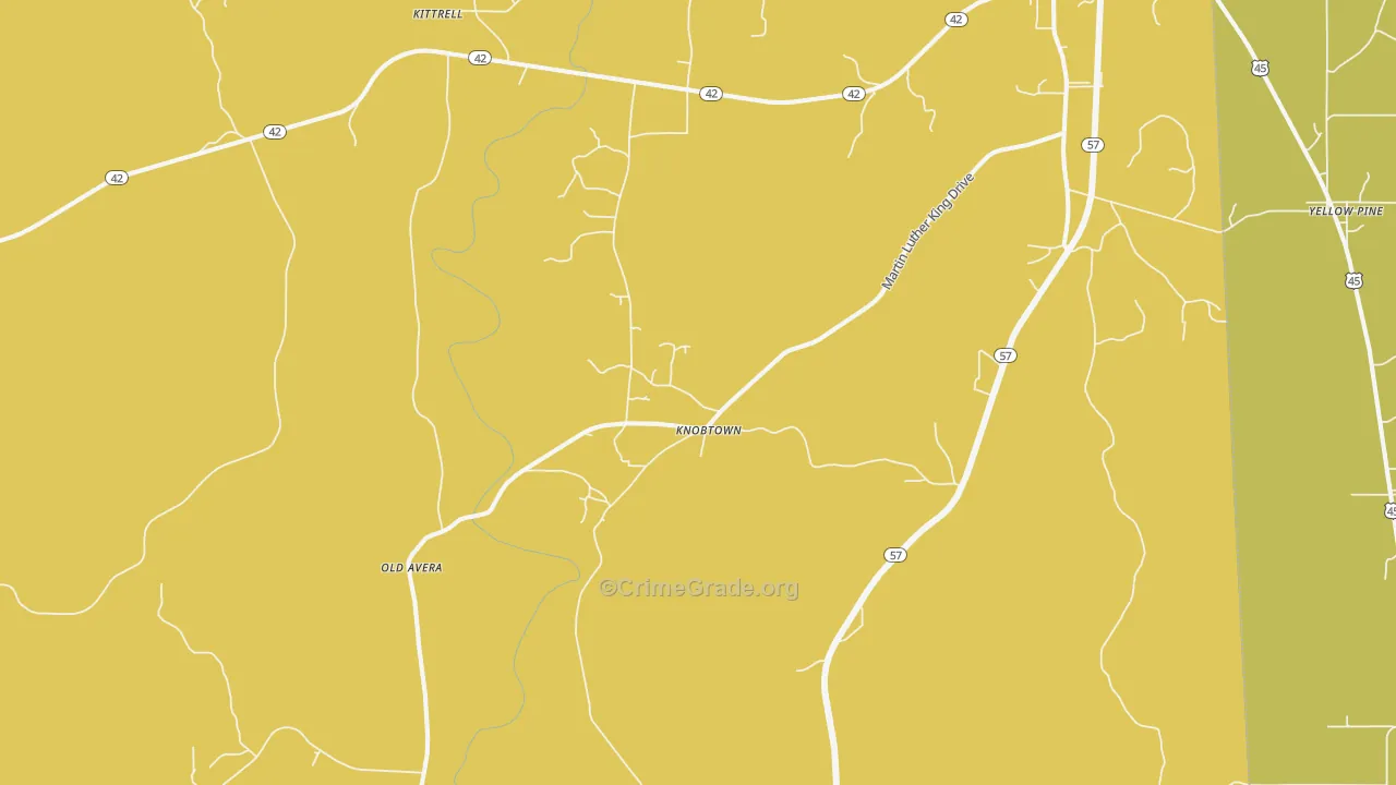 Knobtown, MS Map of Drug-Related Crime Rates