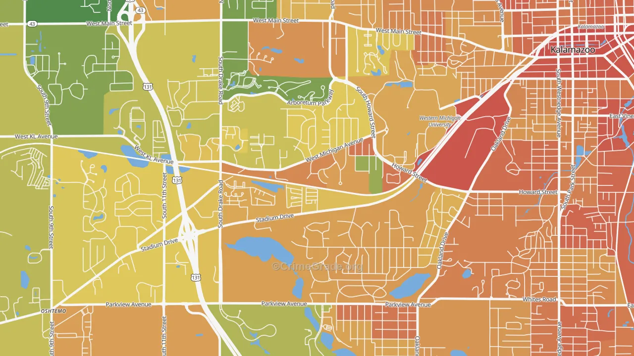 Knollwood, Kalamazoo, MI Map of Drug-Related Crime Rates