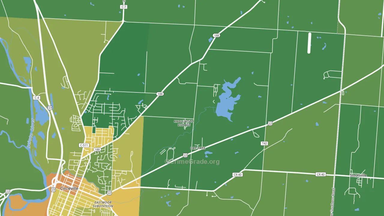 Knollwood Village, OH Map of Drug-Related Crime Rates