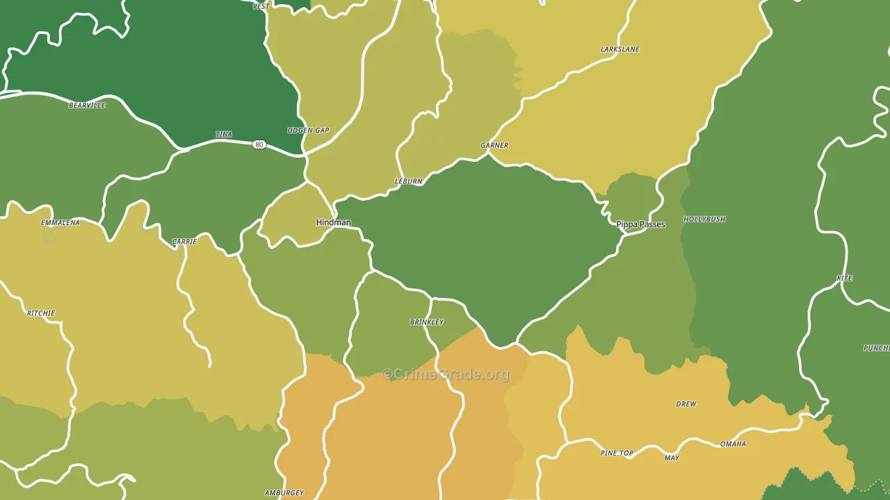 Knott County, KY Map of Drug-Related Crime Rates