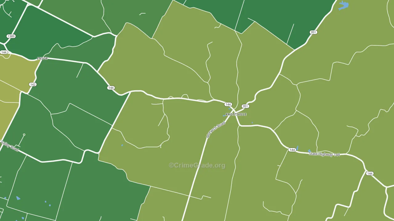 Knottsville, KY Map of Drug-Related Crime Rates