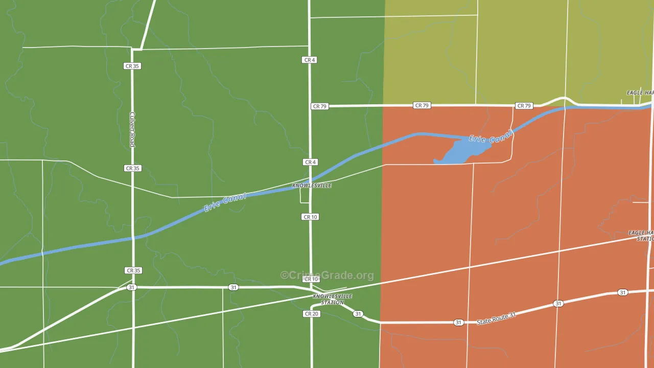 Knowlesville, NY Map of Drug-Related Crime Rates