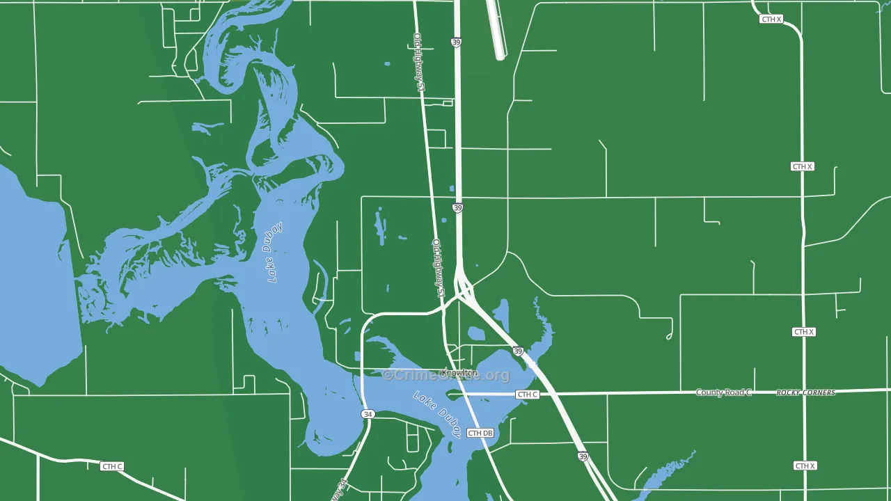 Knowlton, WI Map of Drug-Related Crime Rates