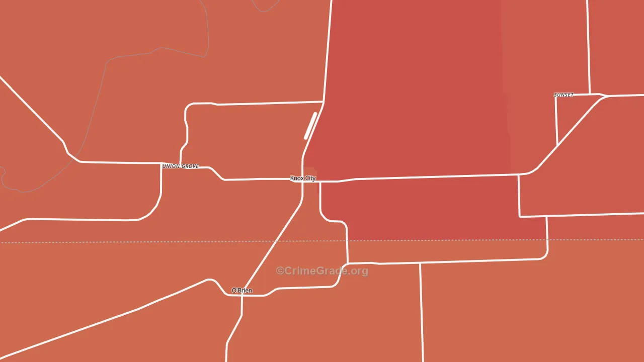 Knox City, TX Map of Drug-Related Crime Rates