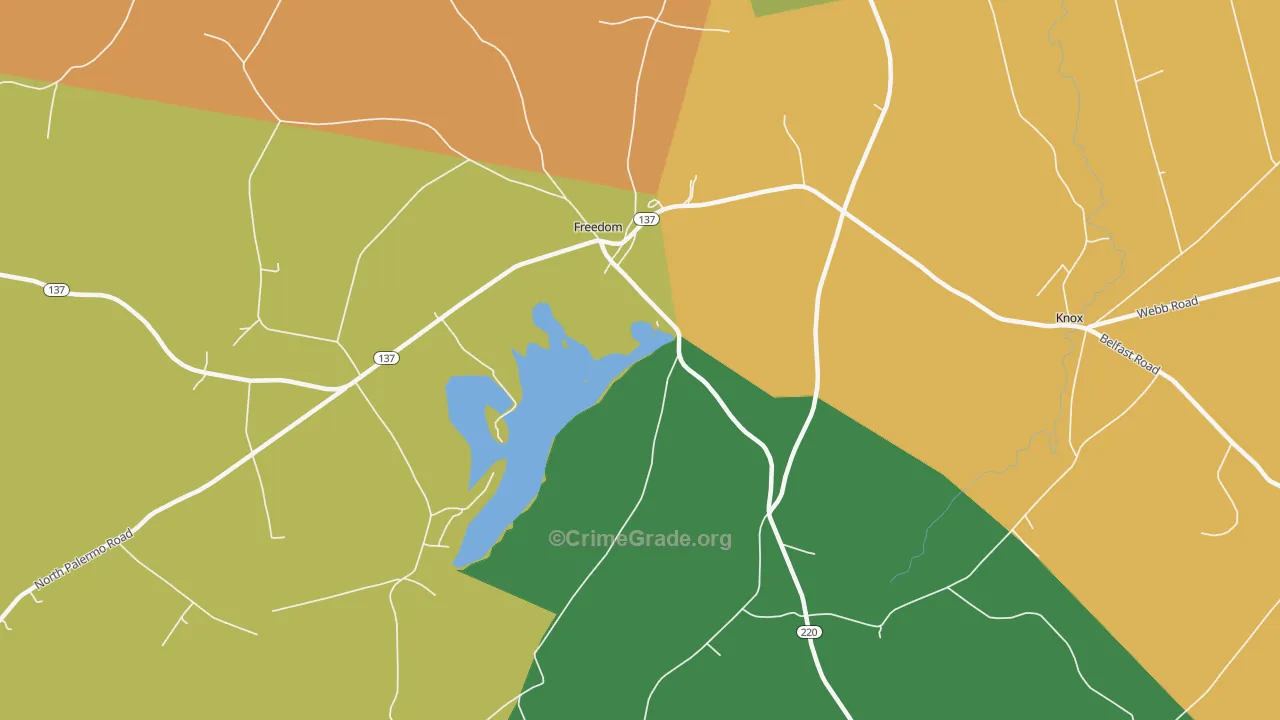 Knox Corner, ME Map of Drug-Related Crime Rates
