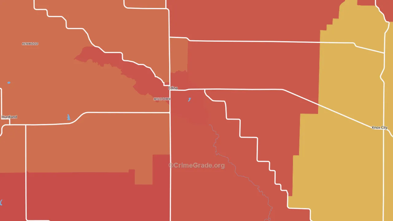 Knox County, MO Map of Drug-Related Crime Rates