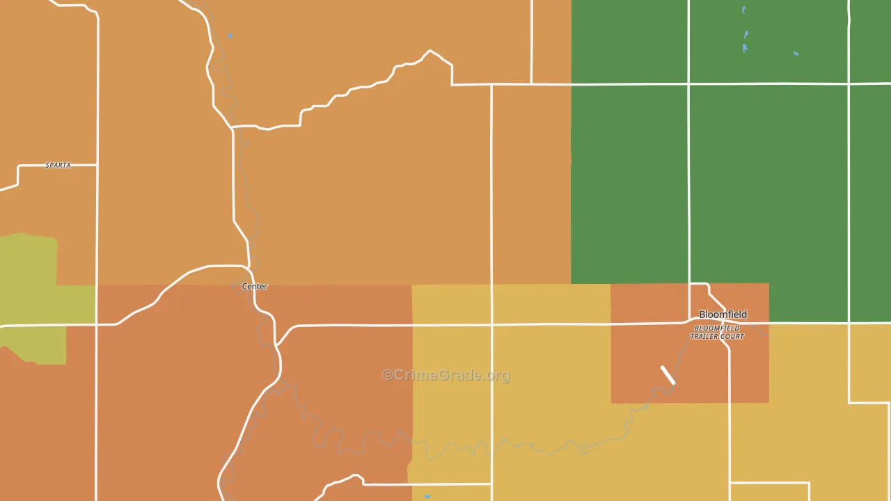 Knox County, NE Map of Drug-Related Crime Rates