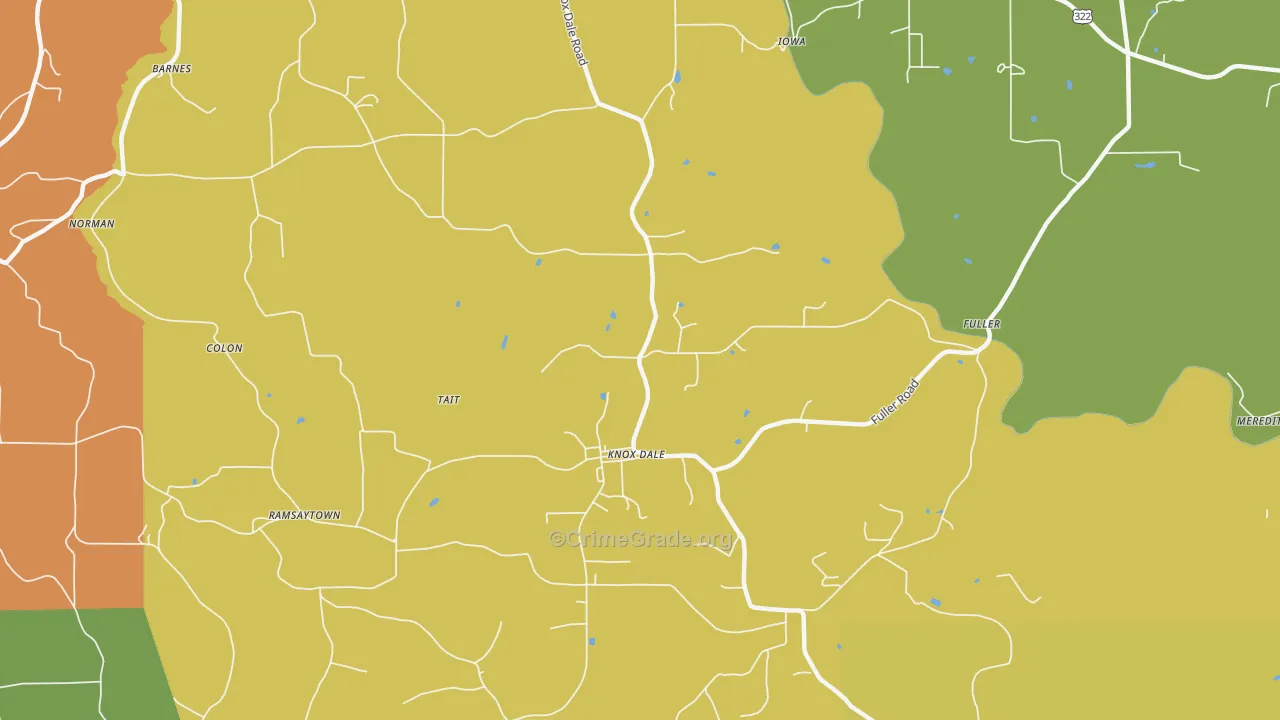 Knox Dale, PA Map of Drug-Related Crime Rates