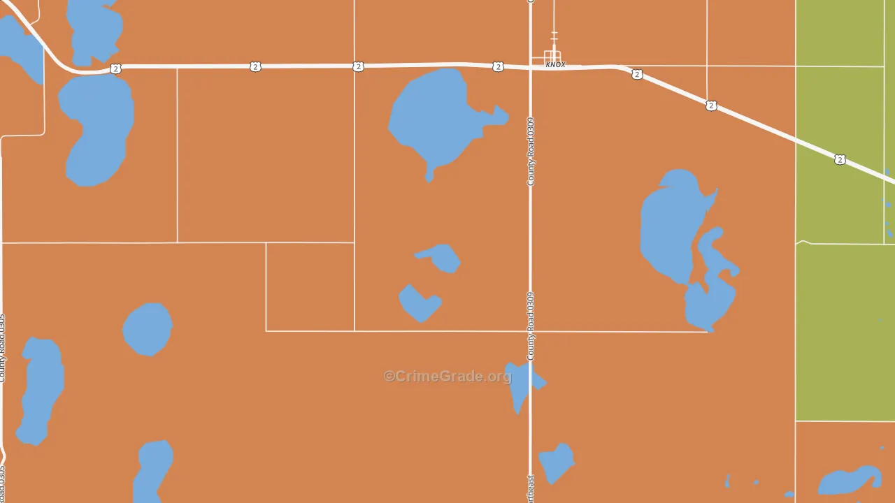 Knox, ND Map of Drug-Related Crime Rates