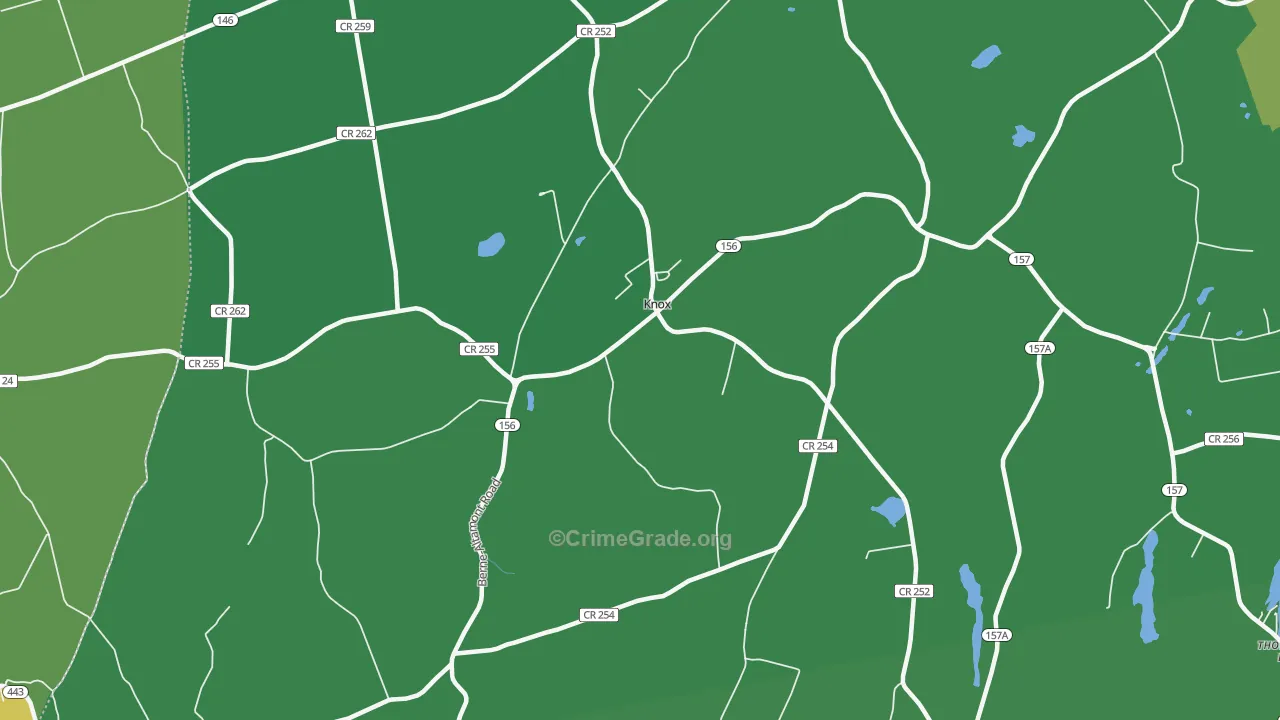 Knox, NY Map of Drug-Related Crime Rates