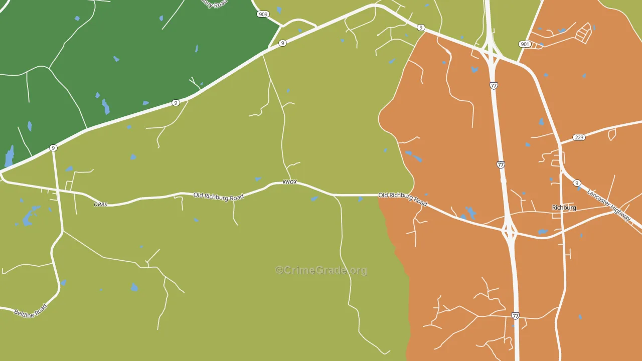 Knox, SC Map of Drug-Related Crime Rates