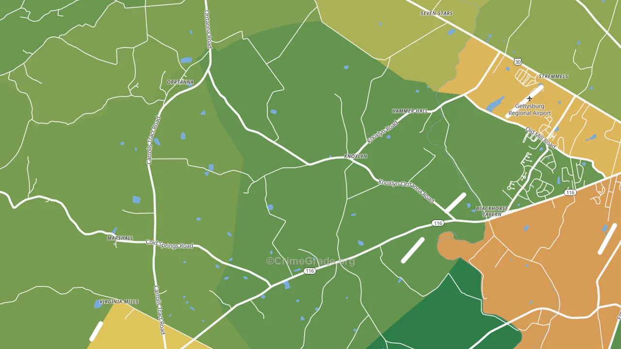Knoxlyn, PA Map of Drug-Related Crime Rates