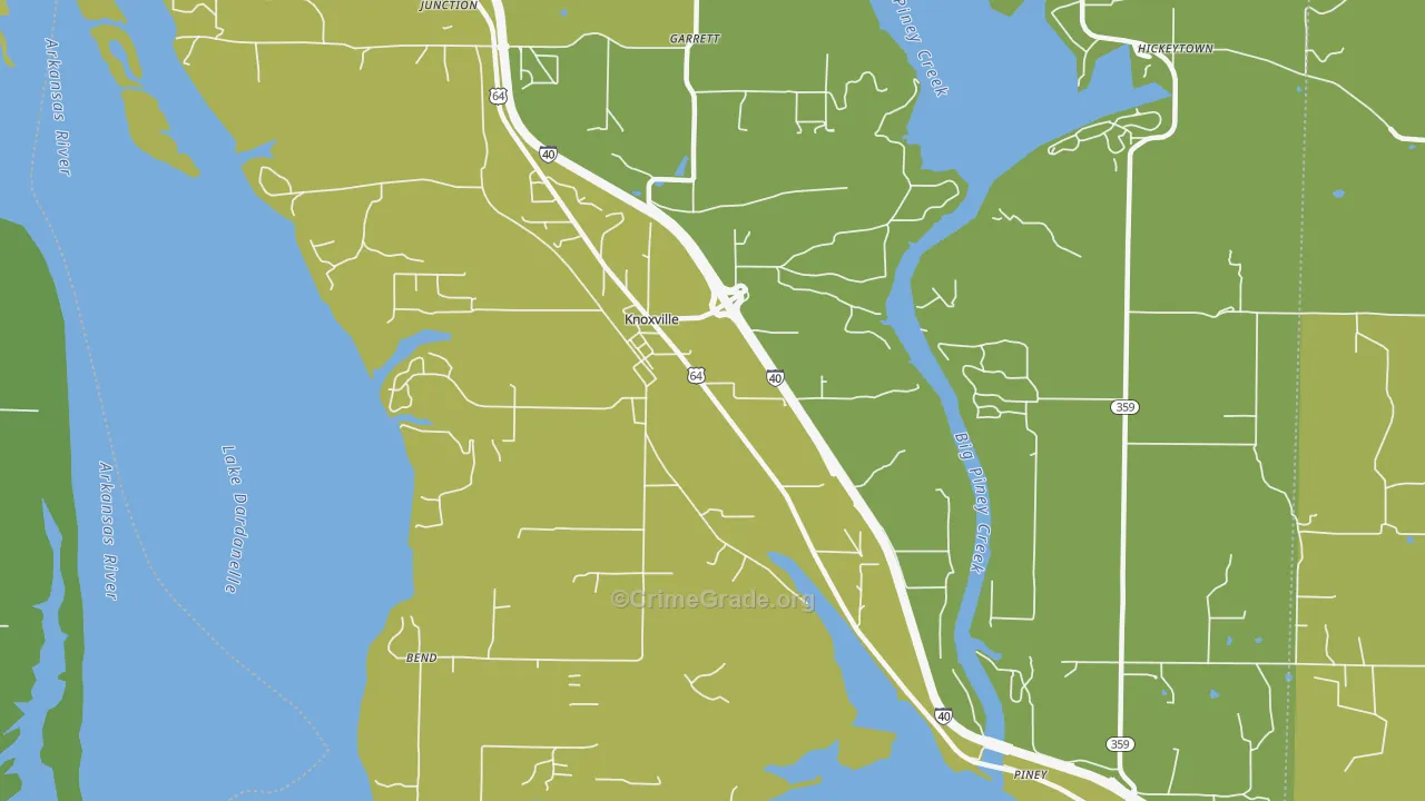 Knoxville, AR Map of Drug-Related Crime Rates