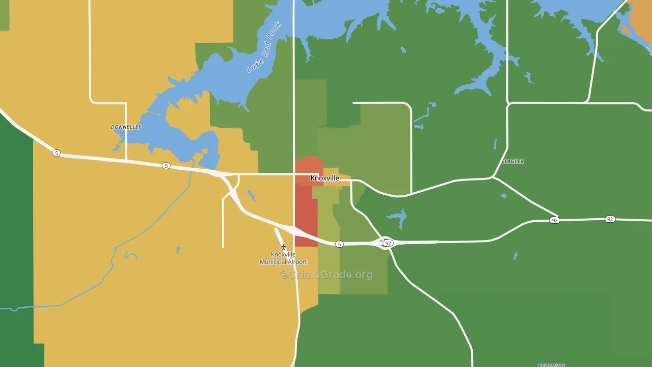 Knoxville, IA Map of Drug-Related Crime Rates