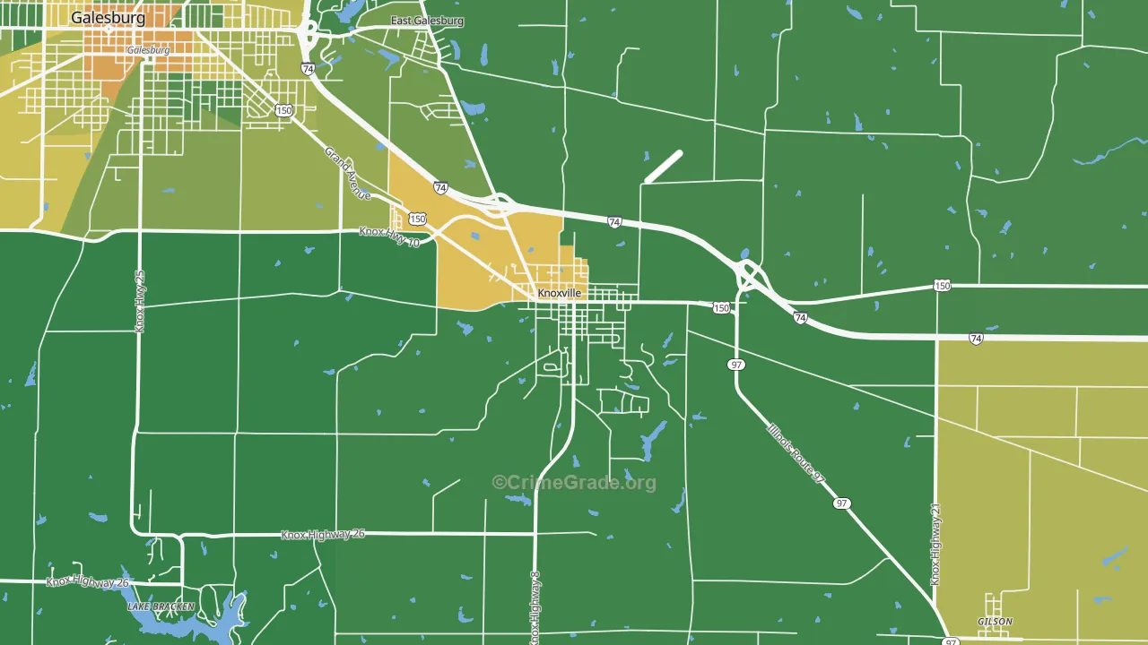 Knoxville, IL Map of Drug-Related Crime Rates