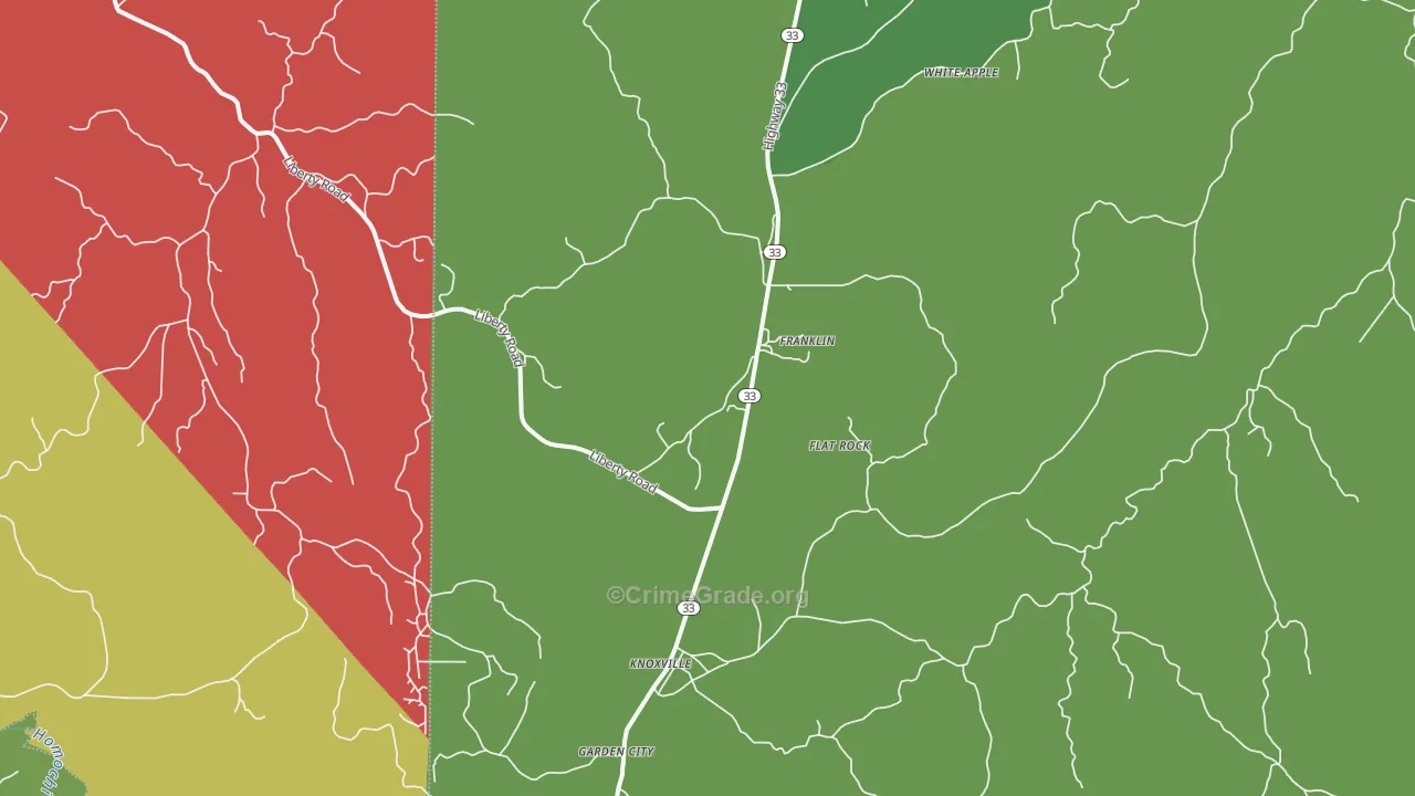 Knoxville, MS Map of Drug-Related Crime Rates