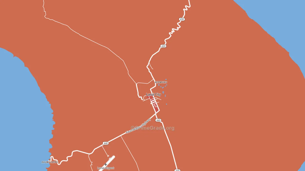 Koele, HI Map of Drug-Related Crime Rates