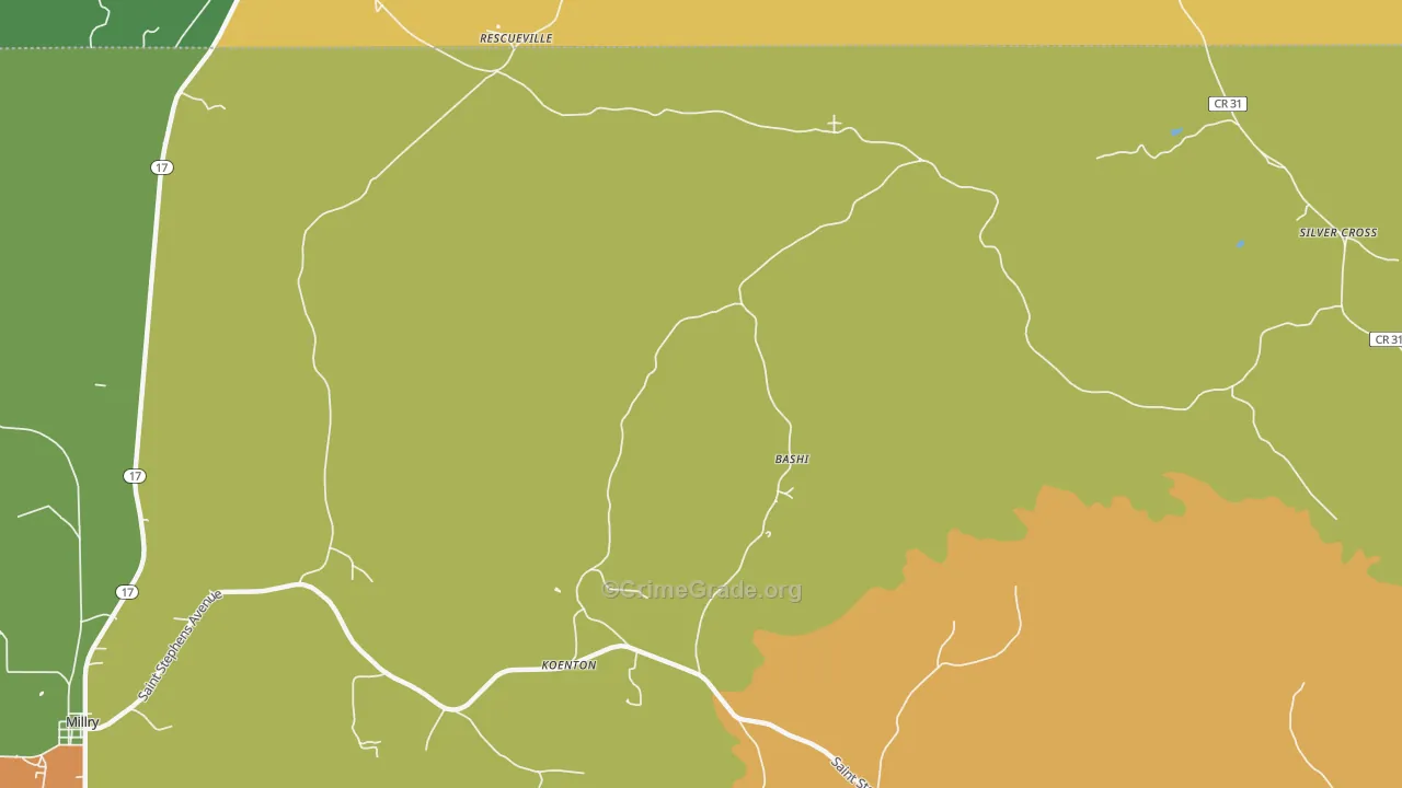 Koenton, AL Map of Drug-Related Crime Rates