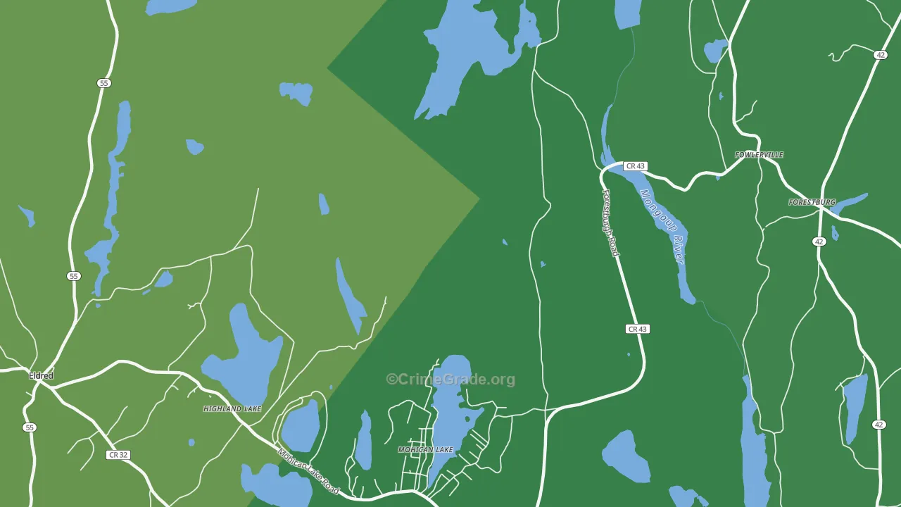 Kohlertown, NY Map of Drug-Related Crime Rates