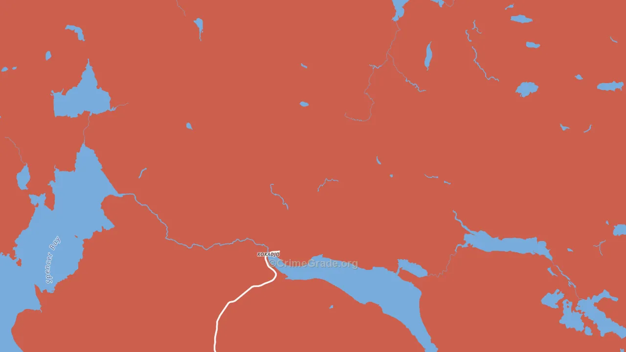 Kokadjo, ME Map of Drug-Related Crime Rates