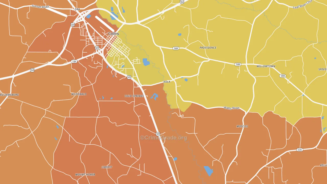 Kola, MS Map of Drug-Related Crime Rates